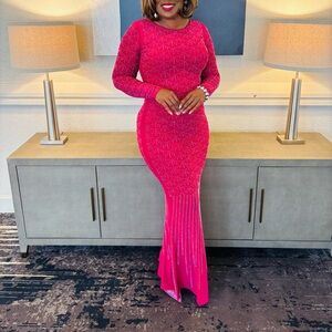 Elegant Pink Evening Gown